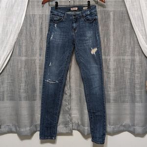 Eunina Mid Rise Skinny Distressed Jeans